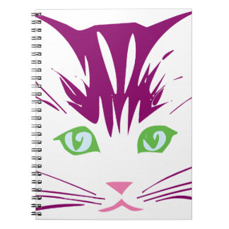Caderno Espiral Cara de Gatinho Fofo Kawaii