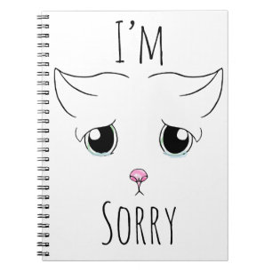 Caderno Espiral Cara de Gato Triste: Desculpe