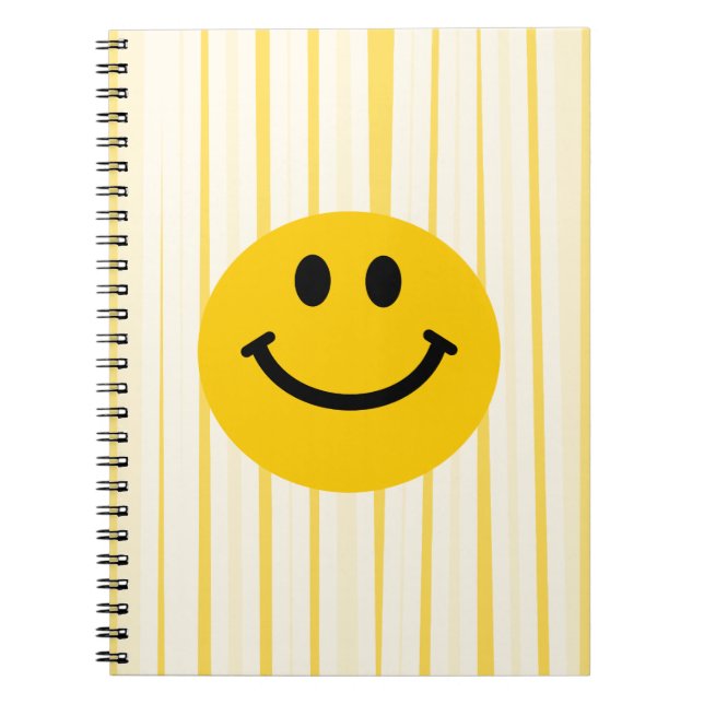 Caderno Espiral Cara em listras amarelas ensolaradas (Frente)
