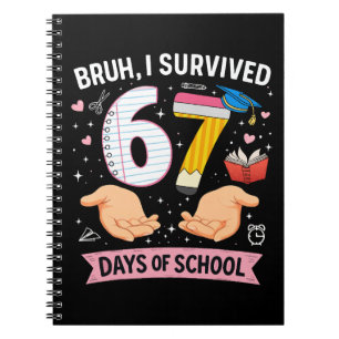 Caderno Espiral Cara, eu sobrevivi 67 dias de aula