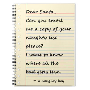 Caderno Espiral CARA LETRA do PAPAI NOEL de um menino impertinente