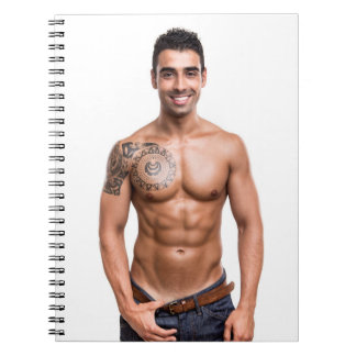 Caderno Espiral Cara sensual camisa quente homem musculoso tatuage