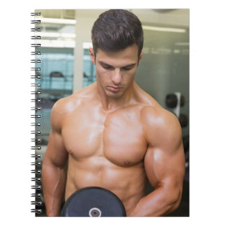 Caderno Espiral Cara sensual levanta haltere camisa musculoso sexy