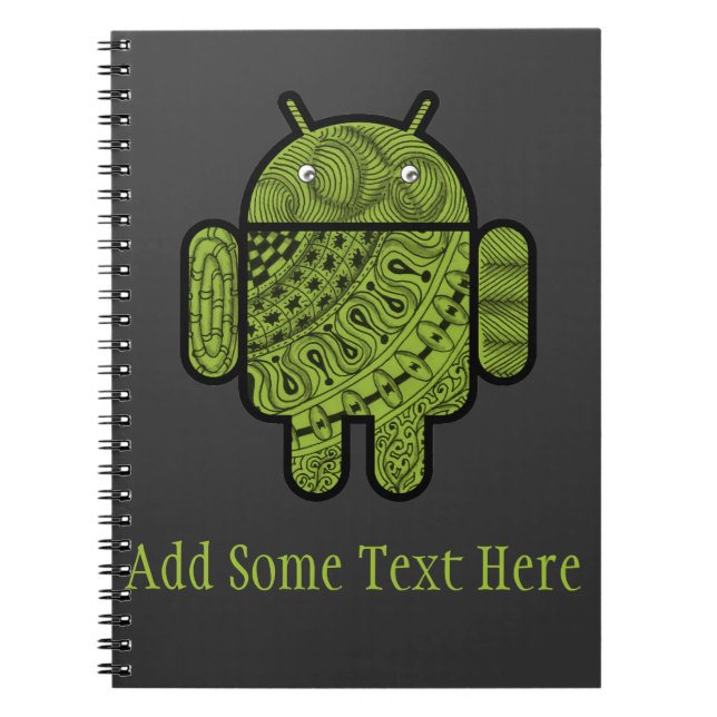 Caderno Espiral Caractere de porta Pancho para robô Android™ (Frente)