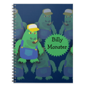 Caderno Espiral Caractere Monstro do Cartoon Engraçado Fried Count
