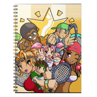 Caderno Espiral Caracteres de Tênis de Animação