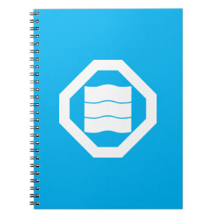 Caderno Espiral Caracteres kanji em forma de onda para três em ban