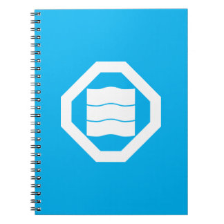 Caderno Espiral Caracteres kanji em forma de onda para três em ban