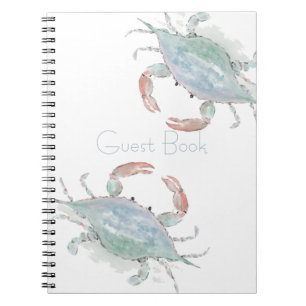 Caderno Espiral Caranguejo Costeiro De Aquarela Personalizável