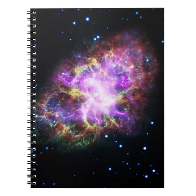Caderno Espiral Caranguejo Nebula Supernova Remanescente Composto  (Frente)