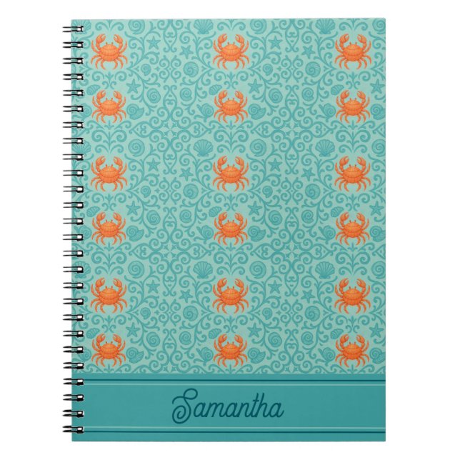 Caderno Espiral Caranguejo Sinfonia Ornamental Personalizada (Frente)