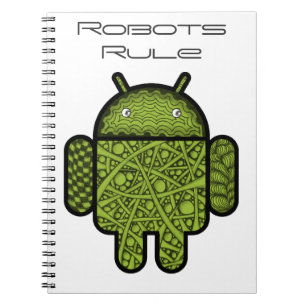 Caderno Espiral Caráter de porta de bolhas para o robô Android™