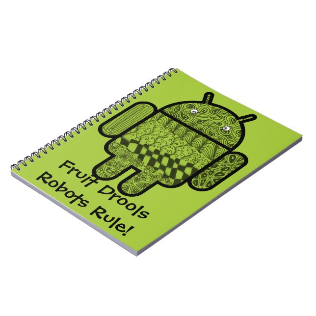 Caderno Espiral Caráter Paisley Doodle para o robô Android™ (Left Side)
