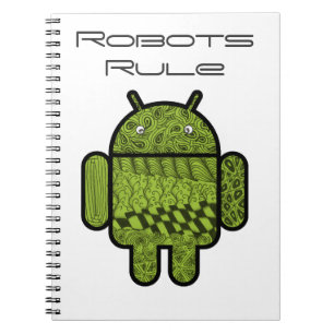 Caderno Espiral Caráter Paisley Doodle para o robô Android™