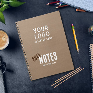 Caderno Espiral Caráter Rústico Personalizado Papel Kraft Negócios
