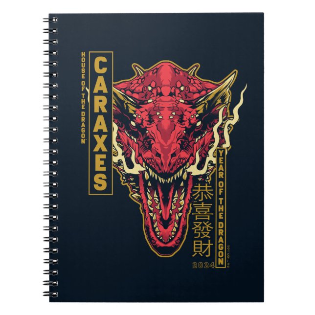 Caderno Espiral Caraxes - Ano do Dragão | 恭 喜 發 財 (Frente)