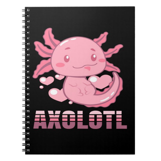 Caderno Espiral Cardíaco Axolotl | Banda desenhada Axolotl (Frente)