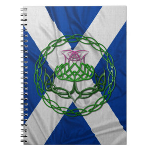 Caderno Espiral Cardo e bandeira celtas do nó