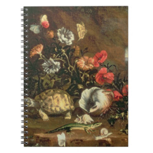 Caderno Espiral Cardos, flores, répteis e borboletas ao lado