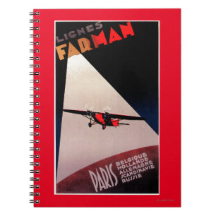 Caderno Espiral Cargo do Promo do Monoplane de Farman 300 das