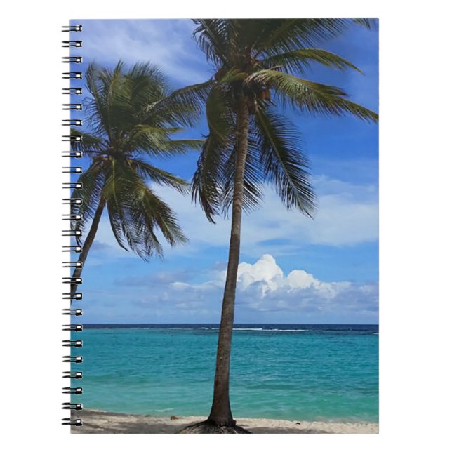 Caderno Espiral Caribe Guadalupe de Viagem de Praia da Família (Frente)