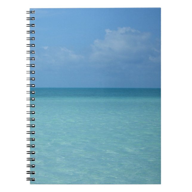 Caderno Espiral Caribe Horizonte Turquesa Tropical Azul (Frente)