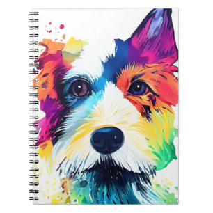 Caderno Espiral Carlin Dog Wild Nature - Pintura de Cor Animal