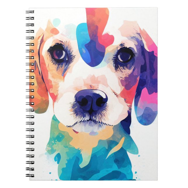 Caderno Espiral Carlin Dog Wild Nature - Pintura de Cor Animal (Frente)