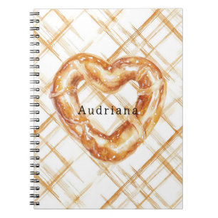 Caderno Espiral Carmel Cream Heart Pretzel