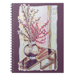 Caderno Espiral Carmesim Flor de Ameixa