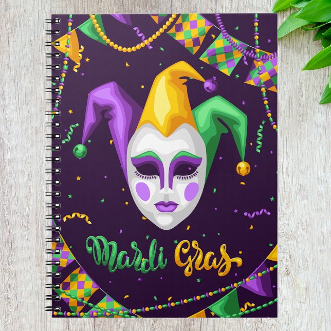 Caderno Espiral Carnaval de Mardi Gras (Criador carregado)