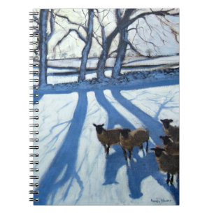 Caderno Espiral Carneiros na neve Derbyshire