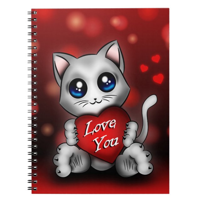Caderno Espiral Carnet Le chaton t'aime (Frente)