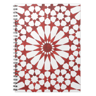 Caderno Espiral Carnet Mosaïque andalouse rouge ALHAMBRA