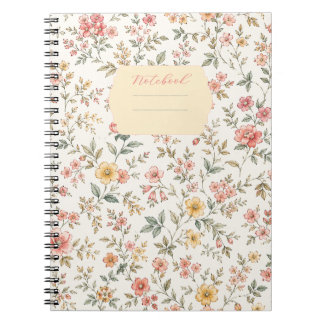 Caderno Espiral Carnet motif floral pastel