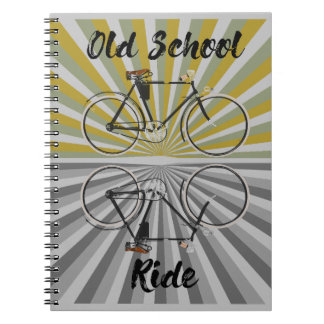 Caderno Espiral Carona antiga da escola Fahrrad, bicicleta retrô,