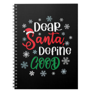 Caderno Espiral Caros Papais noeis definem um bom Natal engraçado