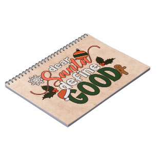 Caderno Espiral Caros Papais noeis definem um bom Natal Notebook