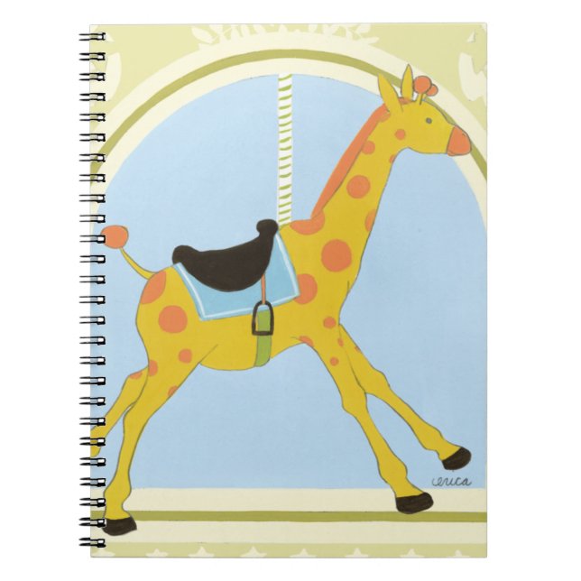 Caderno Espiral Carousel Giraffe por June Erica Vess (Frente)