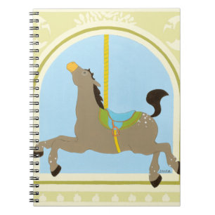 Caderno Espiral Carousel Horse por June Erica Vess