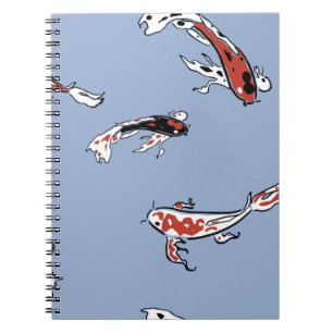 Caderno Espiral Carpa de peixe-padrão koi koi carp