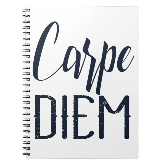 Caderno Espiral Carpe Diem Seize O Dia Preto (Frente)