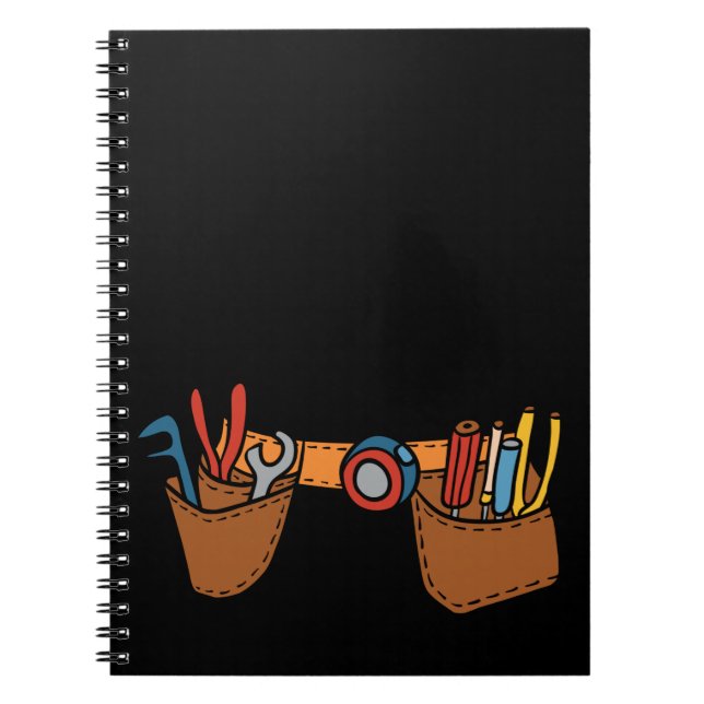 Caderno Espiral Carpinteiro de ferramentas bonito, artesão futura (Frente)