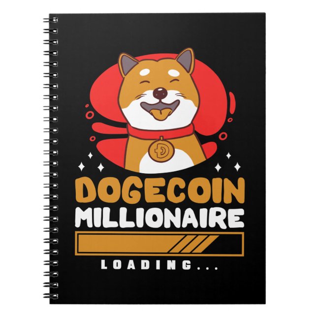 Caderno Espiral Carregamento do Crypto DogeCoin Millionaire (Frente)