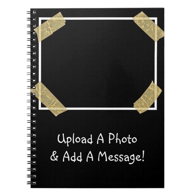 Caderno Espiral Carregar uma Foto e Adicionar uma Mensagem Pessoal (Frente)