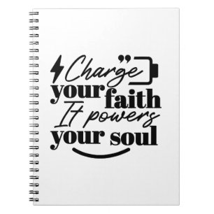 Caderno Espiral Carregue Sua Fé – Citação Inspiradora Cristã