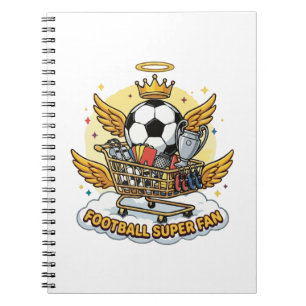 Caderno Espiral Carrinho Angelical de Super Fã de Futebol
