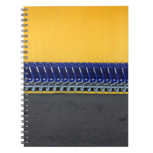 Caderno Espiral Carrinhos de mercearia azul arranjados