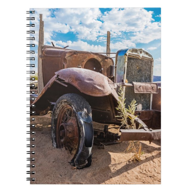 Caderno Espiral Carro antigo e abandonado 3 em Solitaire, Namíbia (Frente)