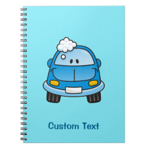 Caderno Espiral Carro azul com notebook com bolhas
